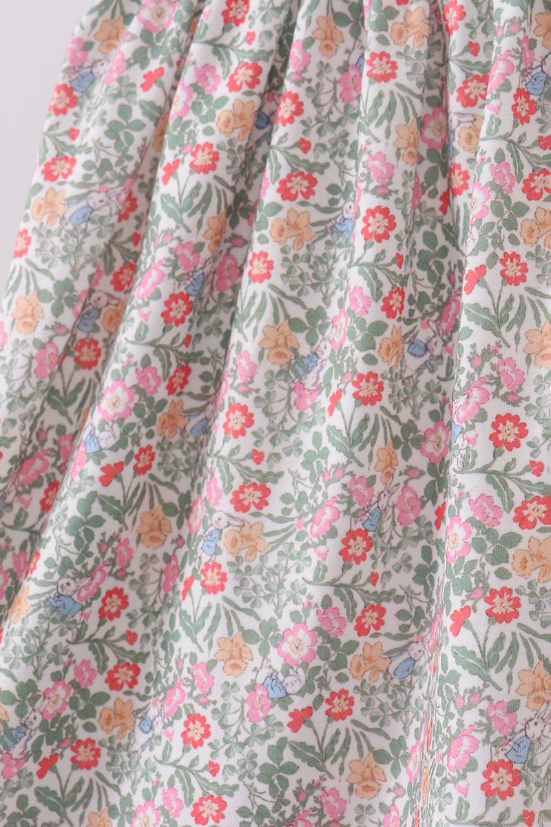 Floral bunny applique ruffle dress - Aaria Tees Aaria Tees