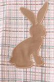 Brown bunny applique plaid romper - Aaria Tees Aaria Tees