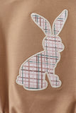 Brown plaid bunny applique bubble - Aaria Tees Aaria Tees