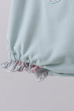 Blue floral bunny applique ruffle bubble - Aaria Tees Aaria Tees