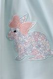 Blue floral bunny applique ruffle dress - Aaria Tees Aaria Tees