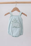 Blue stripe bunny applique bubble - Aaria Tees Aaria Tees