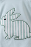 Blue stripe bunny applique bubble - Aaria Tees Aaria Tees