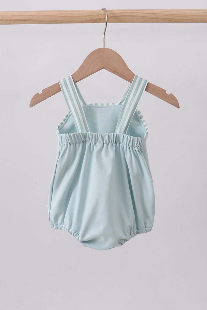 Blue stripe bunny applique bubble - Aaria Tees Aaria Tees