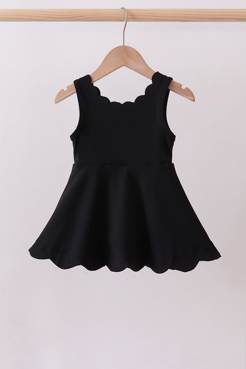 Black scalloped active  mom&me dress - Aaria Tees Aaria Tees