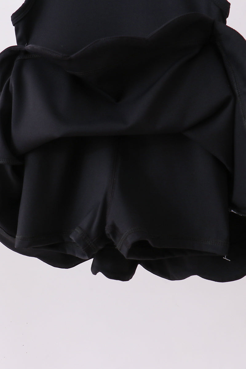 Black scalloped active  mom&me dress - Aaria Tees Aaria Tees