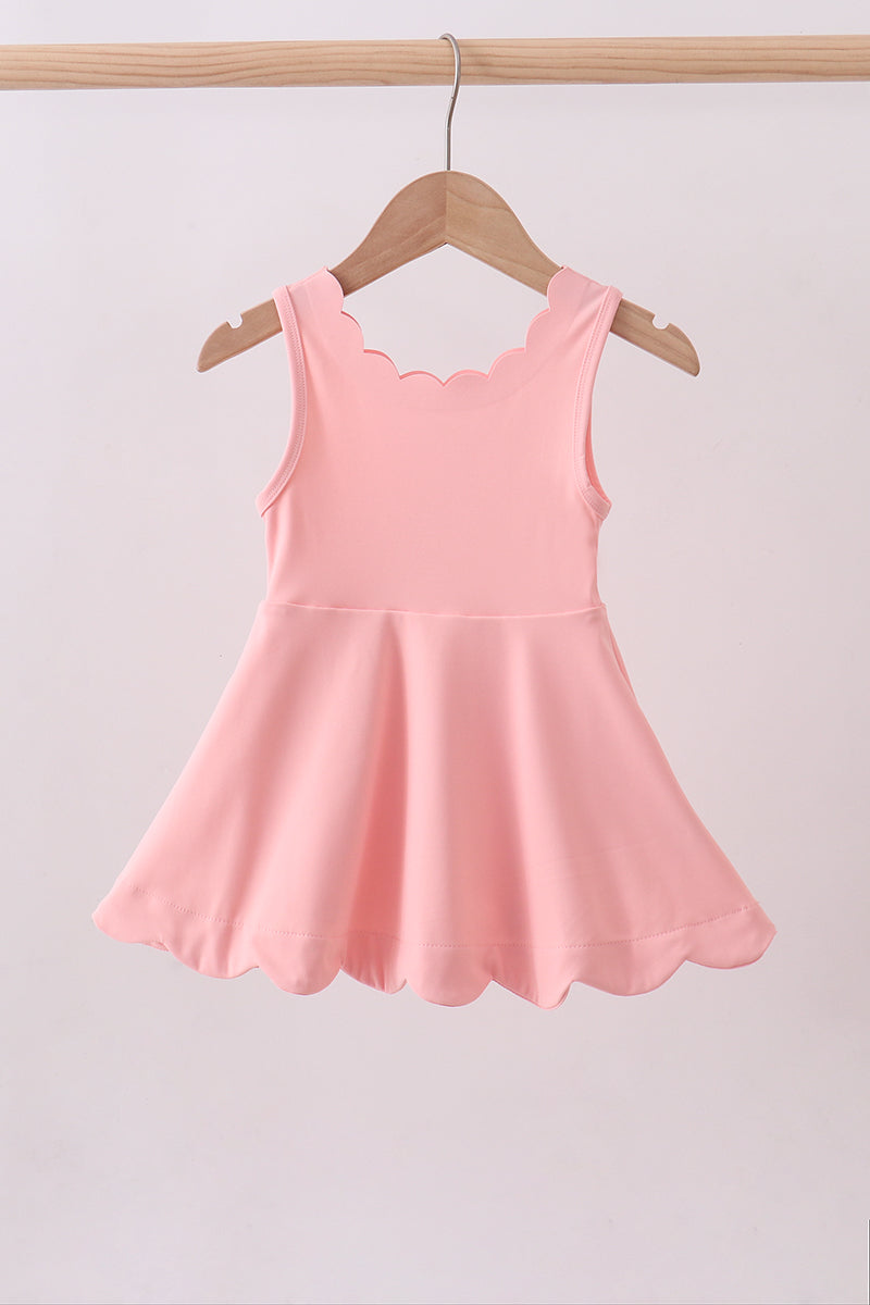 Pink scalloped active mom&me dress - Aaria Tees Aaria Tees