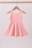 Pink scalloped active mom&me dress - Aaria Tees Aaria Tees