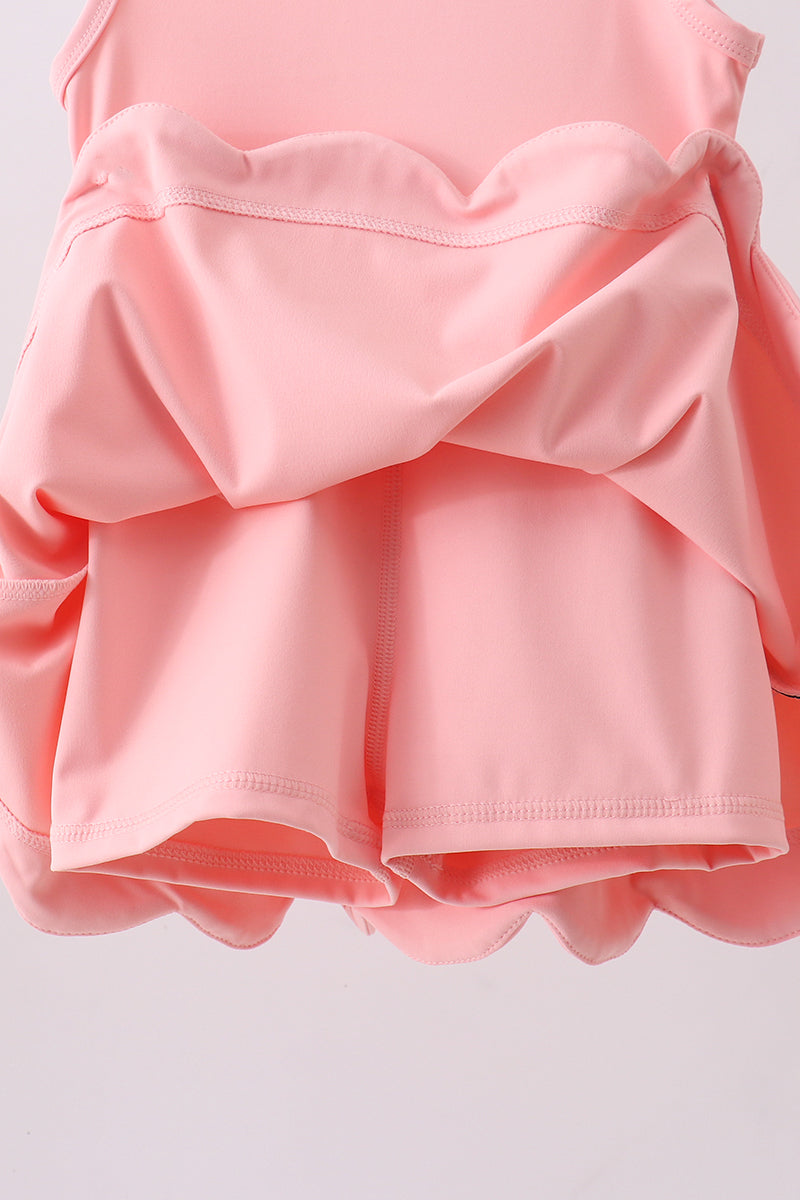 Pink scalloped active mom&me dress - Aaria Tees Aaria Tees
