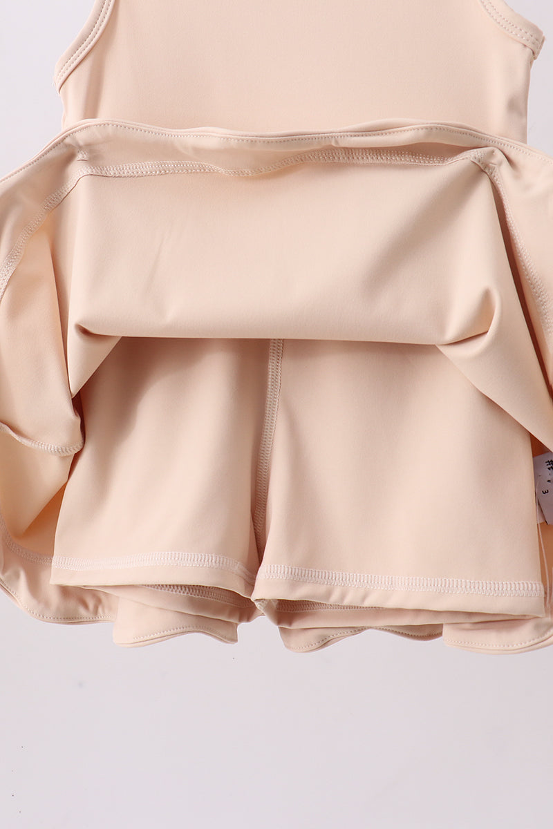 Cream scalloped active dress - Aaria Tees Aaria Tees