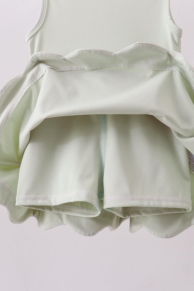Sage scalloped active dress - Aaria Tees Aaria Tees