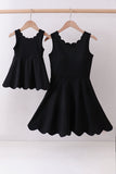 Black scalloped active  mom&me dress - Aaria Tees Aaria Tees