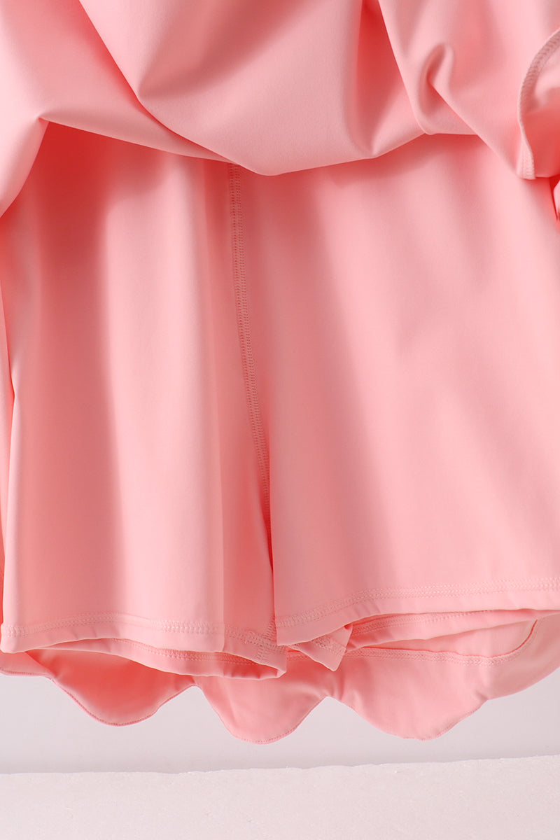 Pink scalloped active mom&me dress - Aaria Tees Aaria Tees