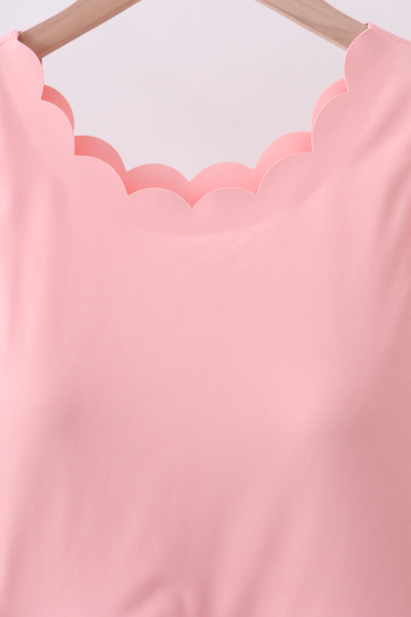 Pink scalloped active mom&me dress - Aaria Tees Aaria Tees