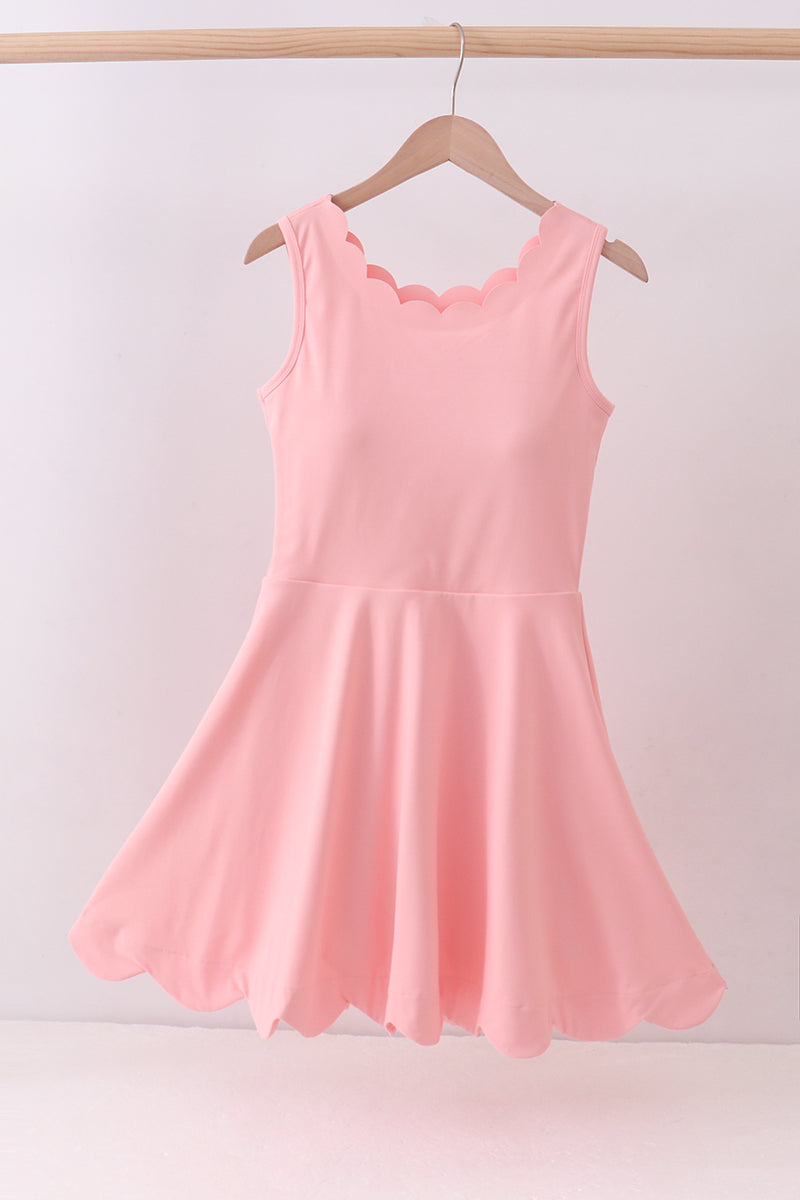 Pink scalloped active mom&me dress - Aaria Tees