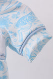 Blue bunny smocked peter pan collar bubble - Aaria Tees Aaria Tees