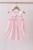 Pink bunny smocked lace collar dress - Aaria Tees Aaria Tees