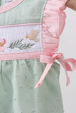 Green swiss dot cross sheep ruffle bubble - Aaria Tees Aaria Tees