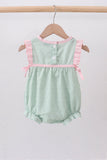 Green swiss dot cross sheep ruffle bubble - Aaria Tees Aaria Tees
