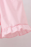 Green swiss dot cross sheep ruffle shorts set - Aaria Tees Aaria Tees