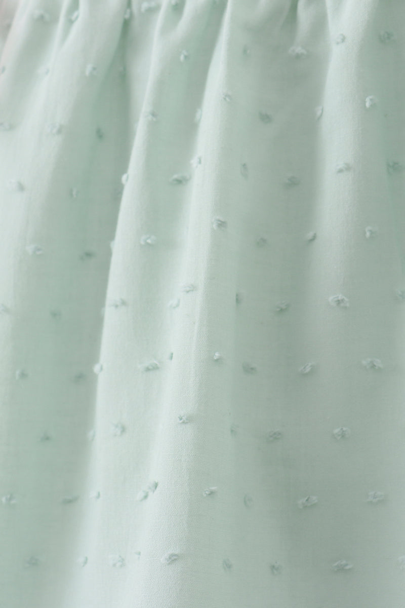 Green swiss dot cross sheep ruffle shorts set - Aaria Tees Aaria Tees