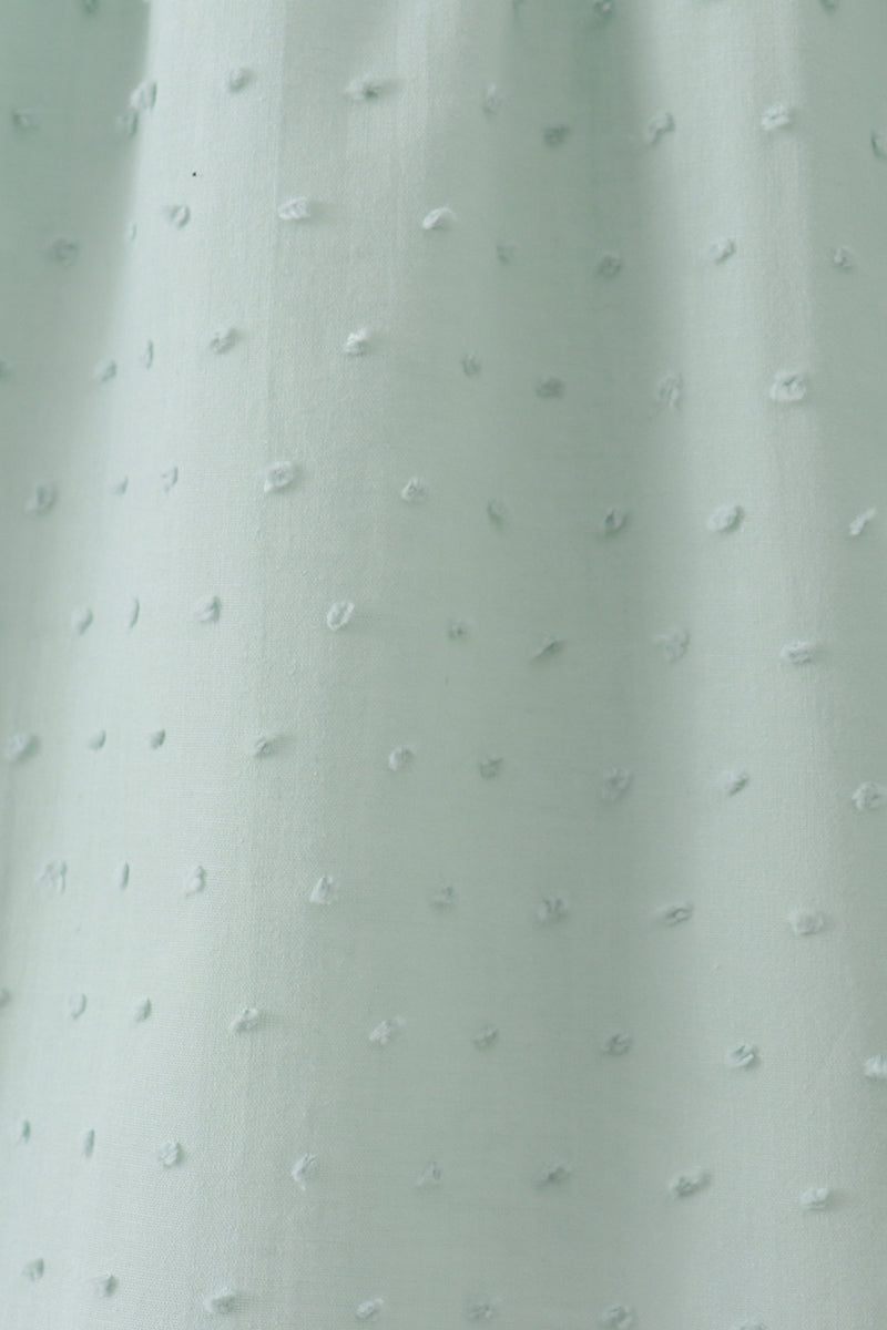 Green swiss dot cross sheep ruffle dress - Aaria Tees Aaria Tees