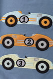 Blue racing car applique top - Aaria Tees Aaria Tees