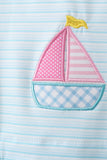Blue sailboat applique ruffle shorts set - Aaria Tees Aaria Tees