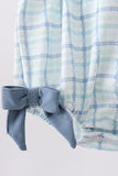 Blue plaid duck smocked bubble - Aaria Tees Aaria Tees