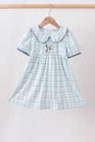 Blue plaid duck smocked dress - Aaria Tees Aaria Tees