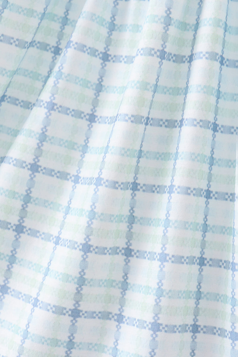 Blue plaid duck smocked dress - Aaria Tees Aaria Tees