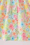 Pink floral print puff sleeve ruffle shorts set - Aaria Tees Aaria Tees