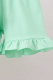 Pink floral print puff sleeve ruffle shorts set - Aaria Tees Aaria Tees