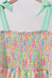 Pink floral smocked tiered dress - Aaria Tees Aaria Tees