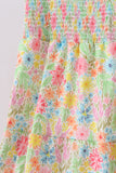 Pink floral smocked tiered dress - Aaria Tees Aaria Tees