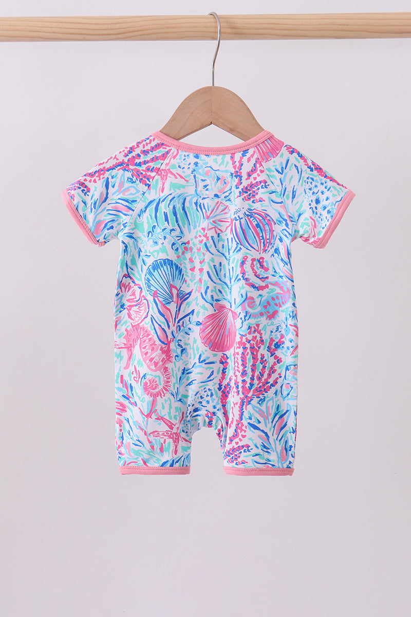 Marine creature bamboo zipper romper - Aaria Tees Aaria Tees