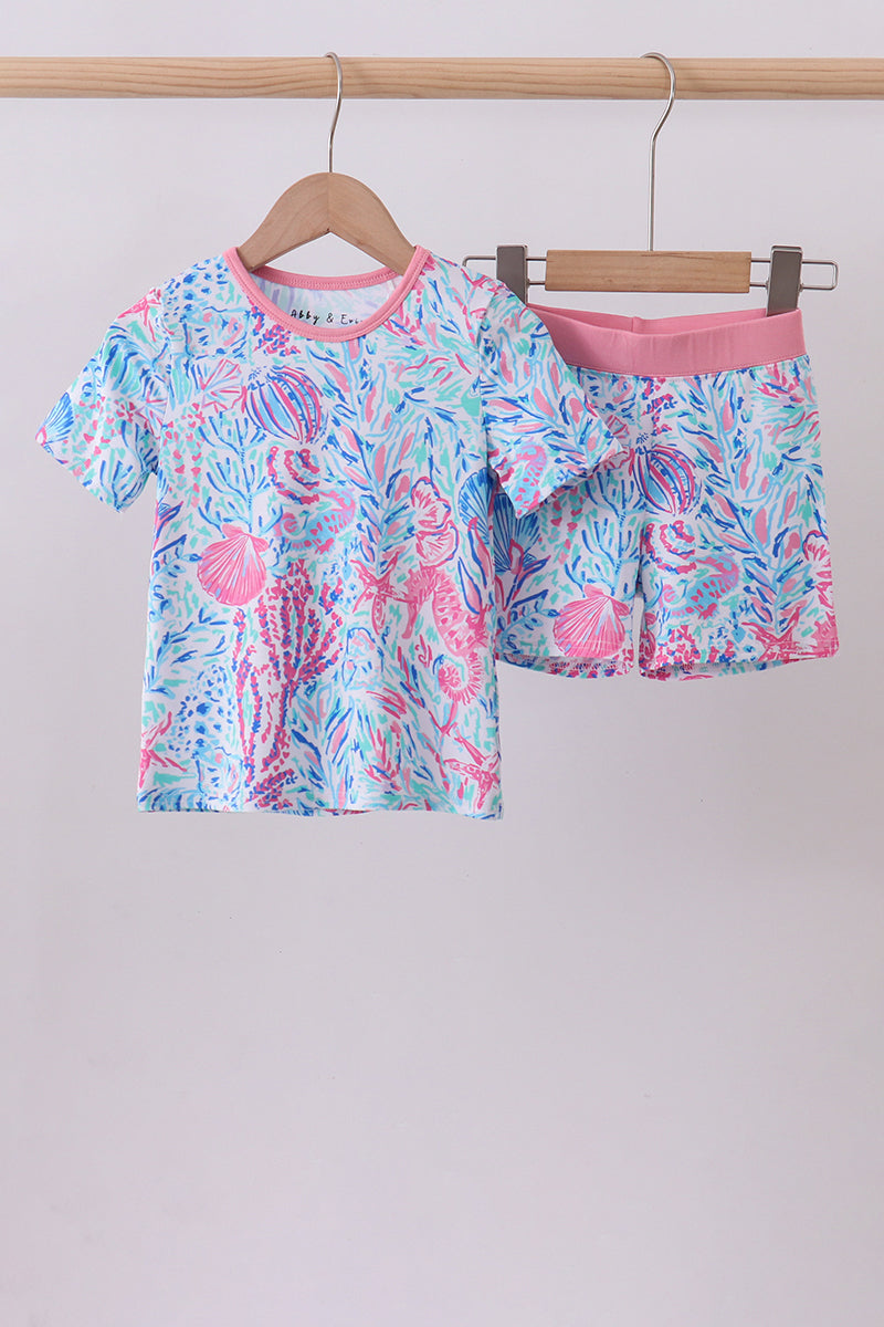 Marine creature bamboo pajama set - Aaria Tees Aaria Tees