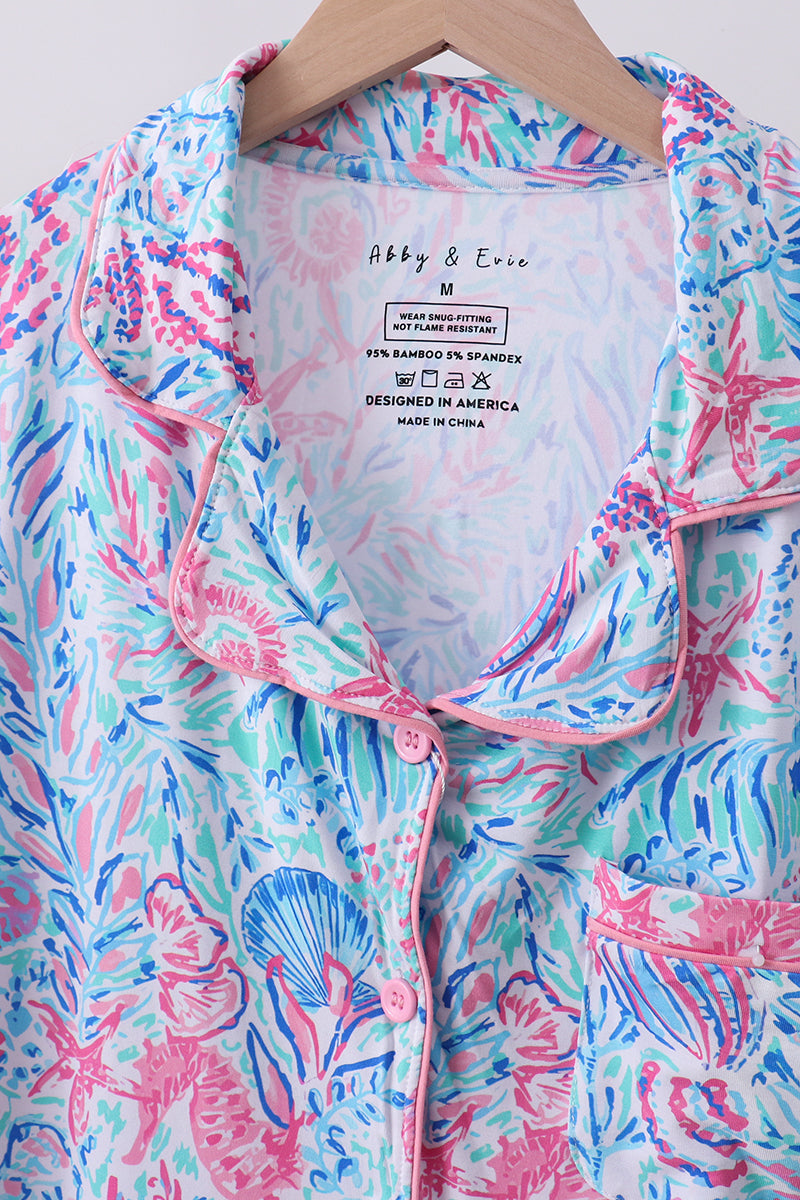Marine creature bamboo pajama set - Aaria Tees Aaria Tees
