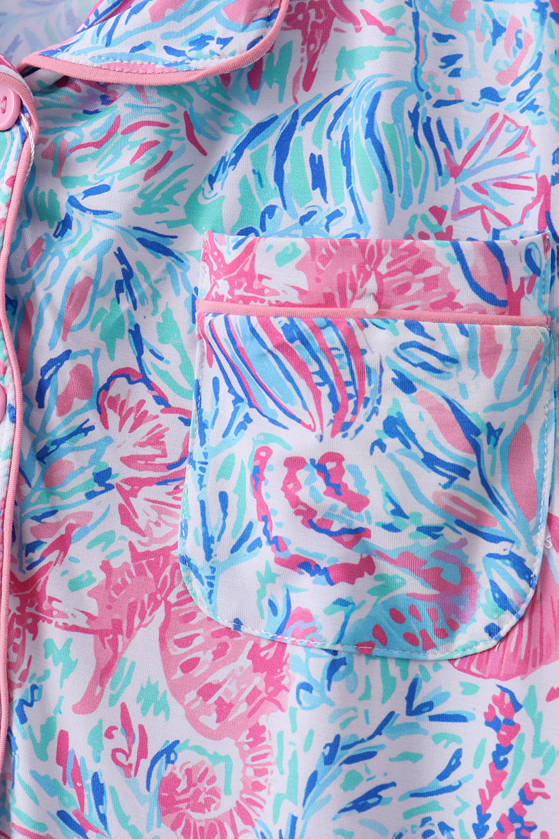 Marine creature bamboo pajama set - Aaria Tees Aaria Tees