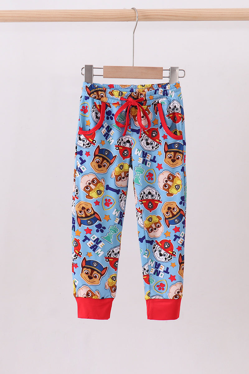 Blue character bamboo pants - Aaria Tees Aaria Tees