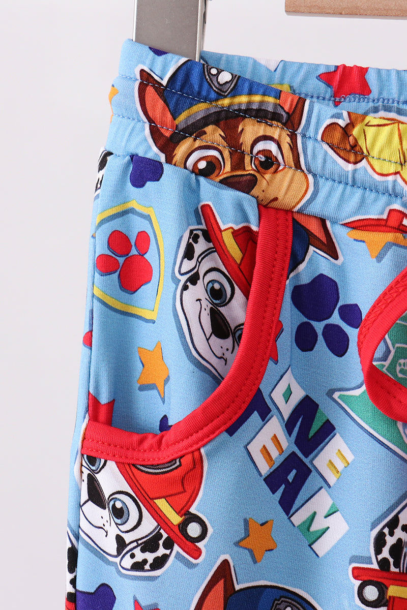 Blue character bamboo pants - Aaria Tees Aaria Tees