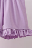 Pink octopus starfish embroidery plaid ruffle shorts set - Aaria Tees Aaria Tees