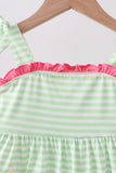 Green watermelon applique ruffle dress - Aaria Tees Aaria Tees