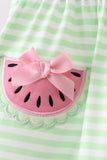 Green watermelon applique ruffle dress - Aaria Tees Aaria Tees