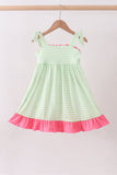 Green watermelon applique ruffle dress - Aaria Tees Aaria Tees