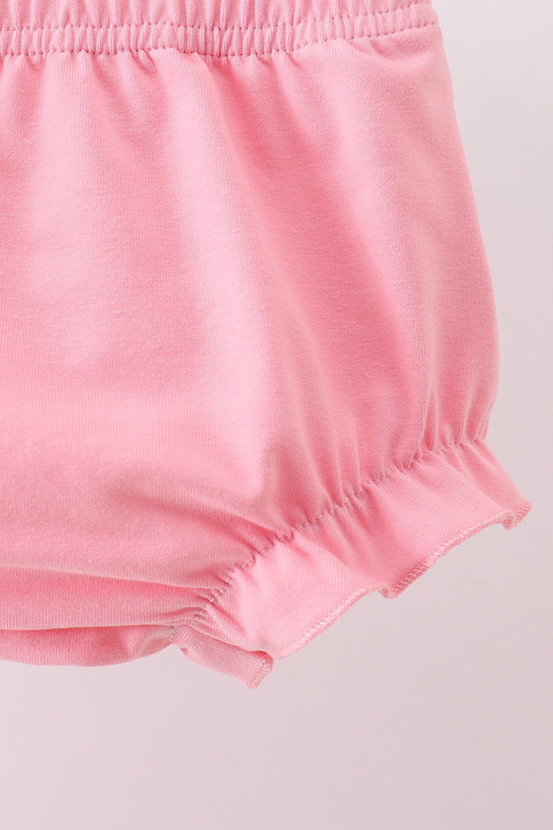 Pink stripe cross applique bloomer set - Aaria Tees Aaria Tees