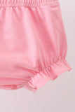 Pink stripe cross applique bloomer set - Aaria Tees Aaria Tees