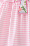 Pink stripe cross applique ruffle shorts set - Aaria Tees Aaria Tees