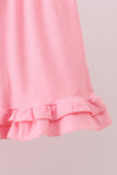 Pink stripe cross applique ruffle shorts set - Aaria Tees Aaria Tees