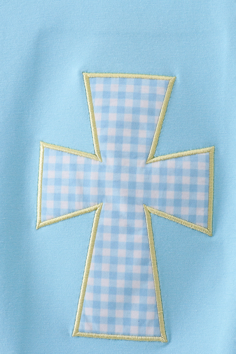 Blue cross applique top - Aaria Tees Aaria Tees